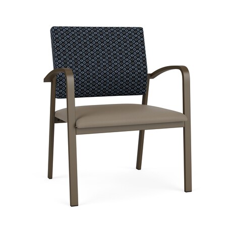 Lesro Newport Wide Guest Chair Metal Frame, Bronze, RS Night Sky Back, MD Farro Seat NP1201